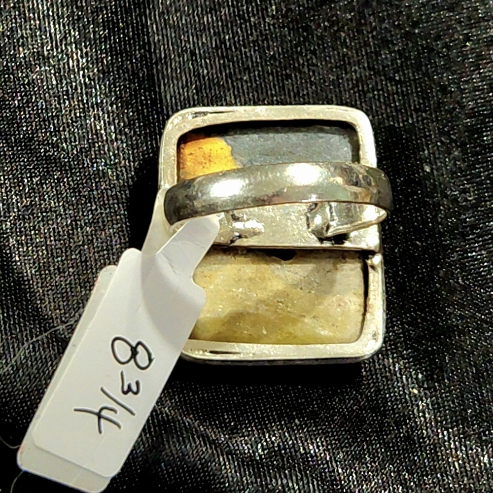 Rectangular Stone Ring with Vibrant Hues - image 5